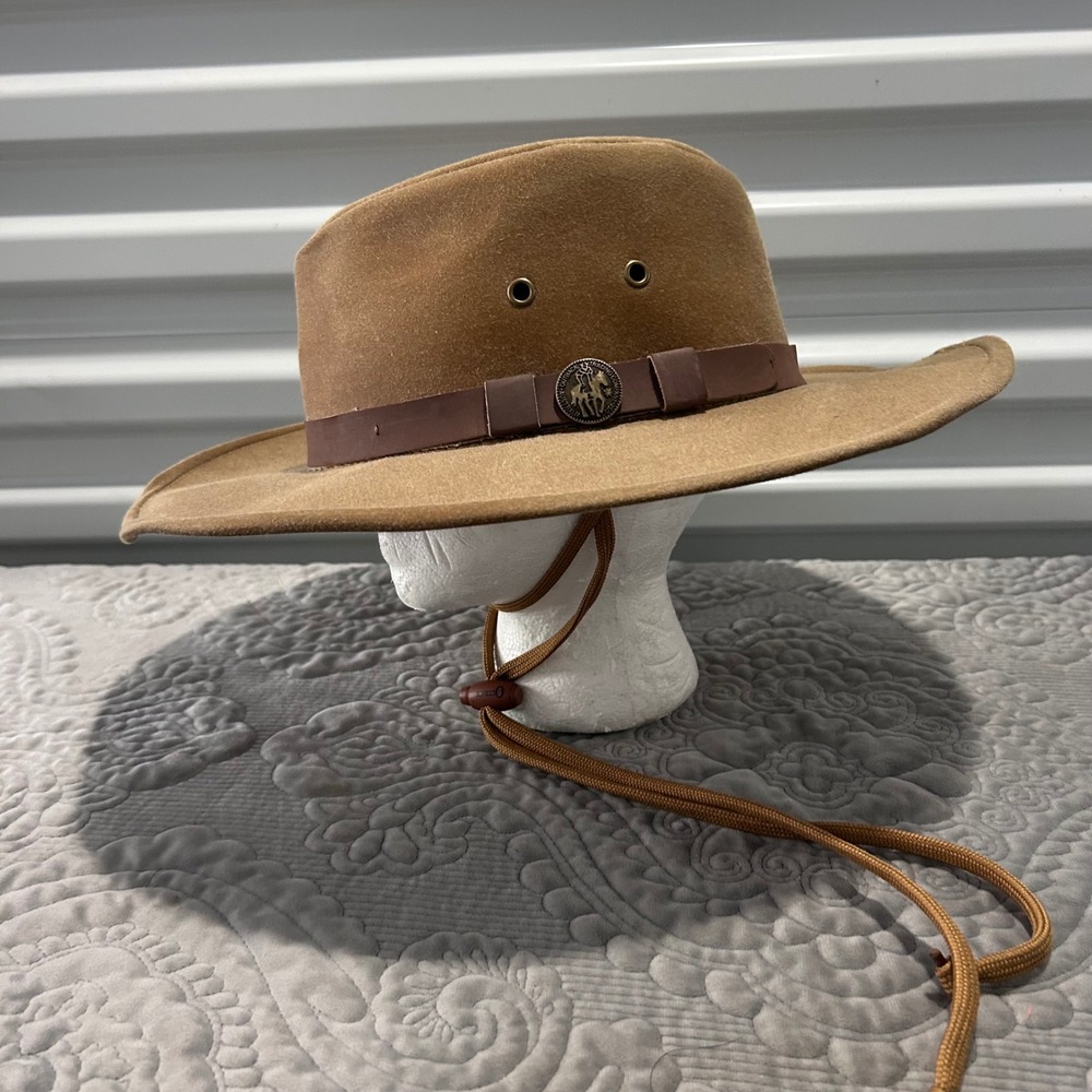 Outback Trading Co 1480 Kodiak Tan Oilskin Hat Wide Brim Waterproof Western L
